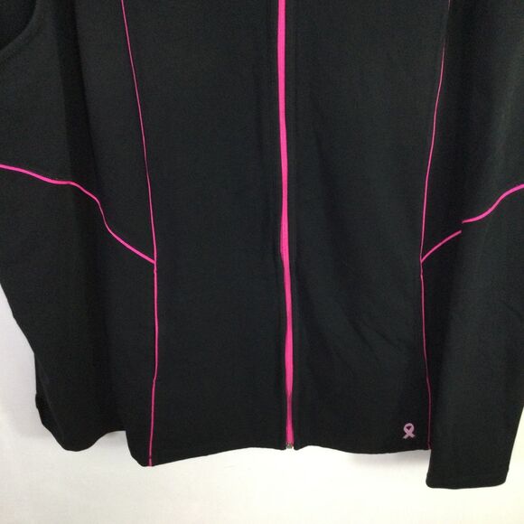 Catherines Womens Breast cancer Vest Full Zip Long Sleeves Black Size 4X Plus - Picture 3 of 16
